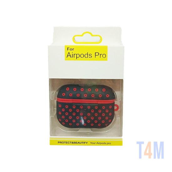 ESTOJO DE DESIGN DE MODA PARA APPLE AIRPODS PRO VERMELHO PRETA